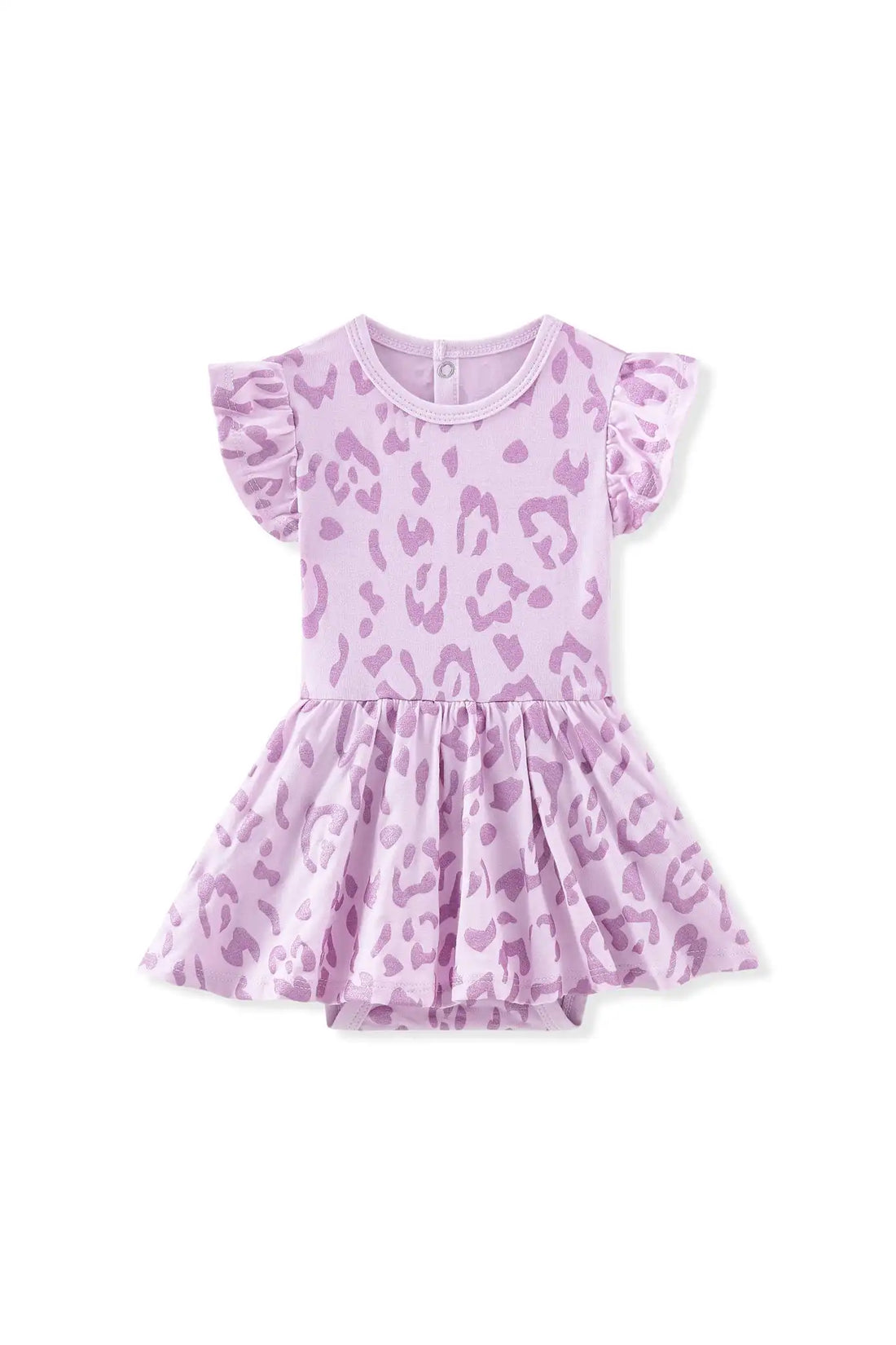 Twirl Bodysuit Dress in Thistle Leopard
