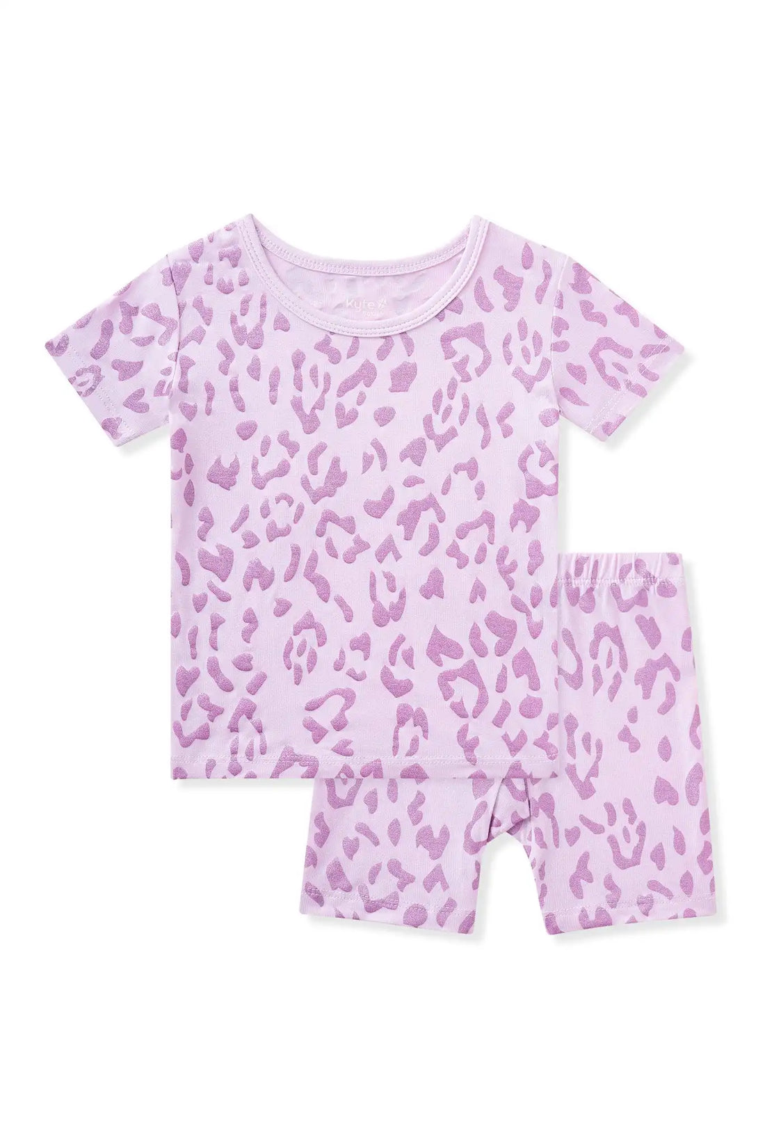 Short Sleeve Pajamas in Thistle Leopard