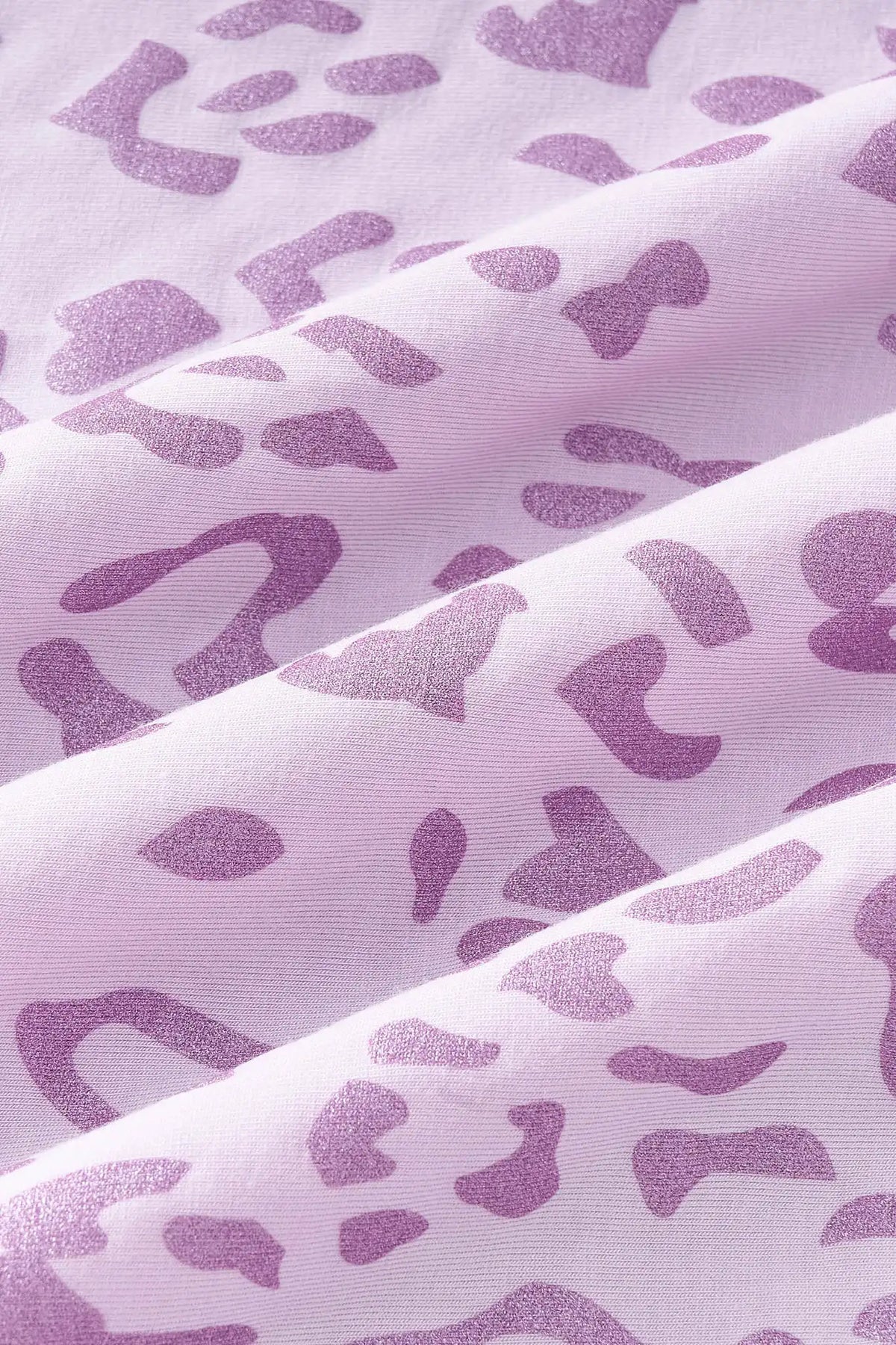 Long Sleeve Pajamas in Thistle Leopard