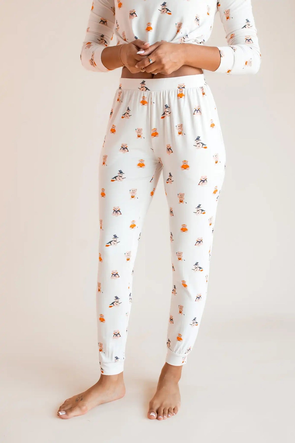 Women's Jogger Pajama Set in Halloween Teddy