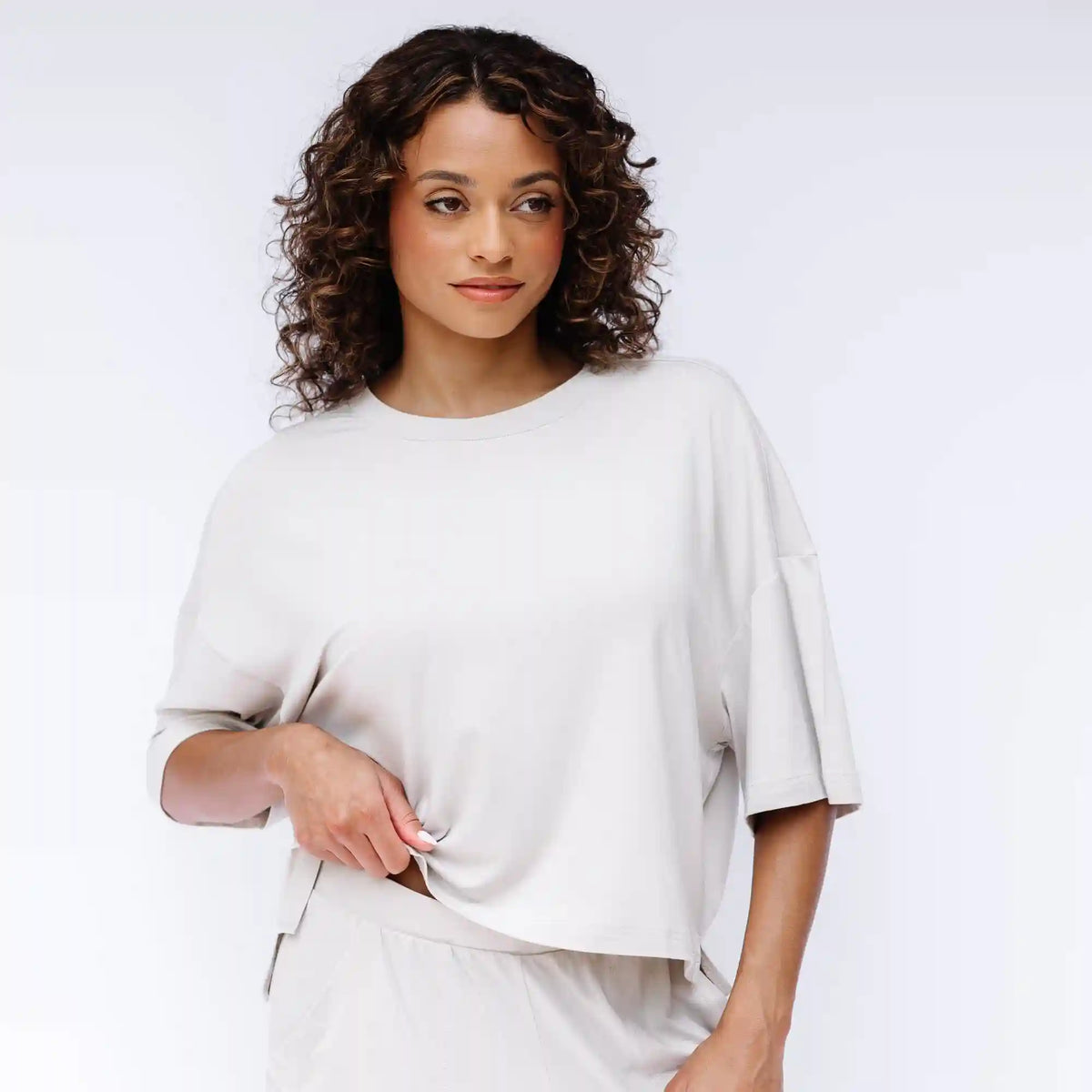 Women's Wide Leg Pant Set in Oat